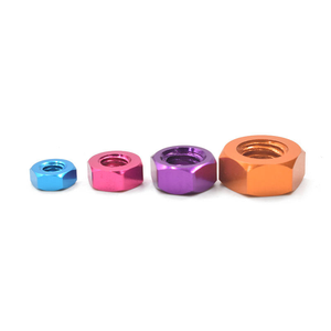 Écrou de blocage hexagonal en aluminium avec insert en nylon, finition anodisée personnalisée, grade 8.8, coloré, M2-M8, pour usage <span class=keywords><strong>automobile</strong></span> - Product Image 2