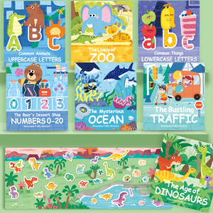 <span class=keywords><strong>Livre</strong></span> d'activités autocollantes portable de voyage, <span class=keywords><strong>livre</strong></span> d'autocollants à bulles pliable pour enfants, <span class=keywords><strong>livre</strong></span> de scènes autocollantes 3D réutilisable pour les tout-petits - Product Image 3