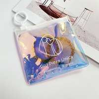 Mini sac en plastique irisé pour bijoux avec impression personnalisée petits sacs d'emballage holographique pochette à paillettes sac à fermeture éclair mignon