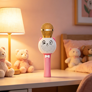 Altavoz Inalámbrico Portátil para Karaoke, de Alta Calidad, para Fiestas al Aire Libre y Campamentos, con 2 Micrófonos, Resistente al Agua IPX7, Estilo Gatito Adorable - Product Image 1