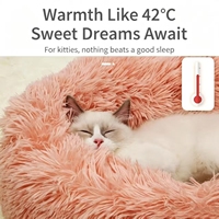 Lit de couchage pour chat et chien en fausse fourrure moelleuse, super doux, luxueux, pelucheux, amovible, lavable, portable, toutes saisons