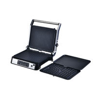 Grill électrique pour gaufres, steak, sandwich, grill de contact, presse à panini d'intérieur, plaque chauffante avec plaque à gaufres amovible