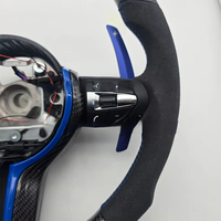 Volant en fibre de carbone enveloppé de haute qualité avec éclairage LED RGB intégré pour BMW Série F30 F10 F90 F01