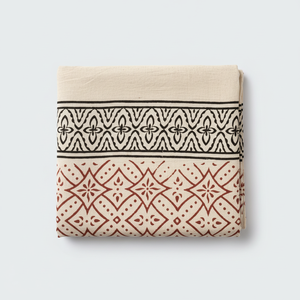 Couleur rouge Bagru Dabu fait à la main bloc imprimé 100% coton respirant poids léger sarongs, prix de gros pas cher taux paréos - Product Image 1