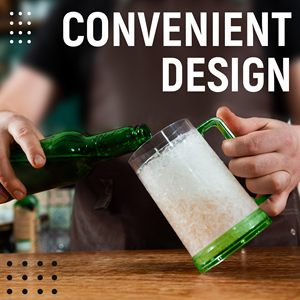 Lot de 4 tasses à bière en plastique à poignée colorée et texturée pour un design rouge vif/bleu/vert/orange - Product Image 5