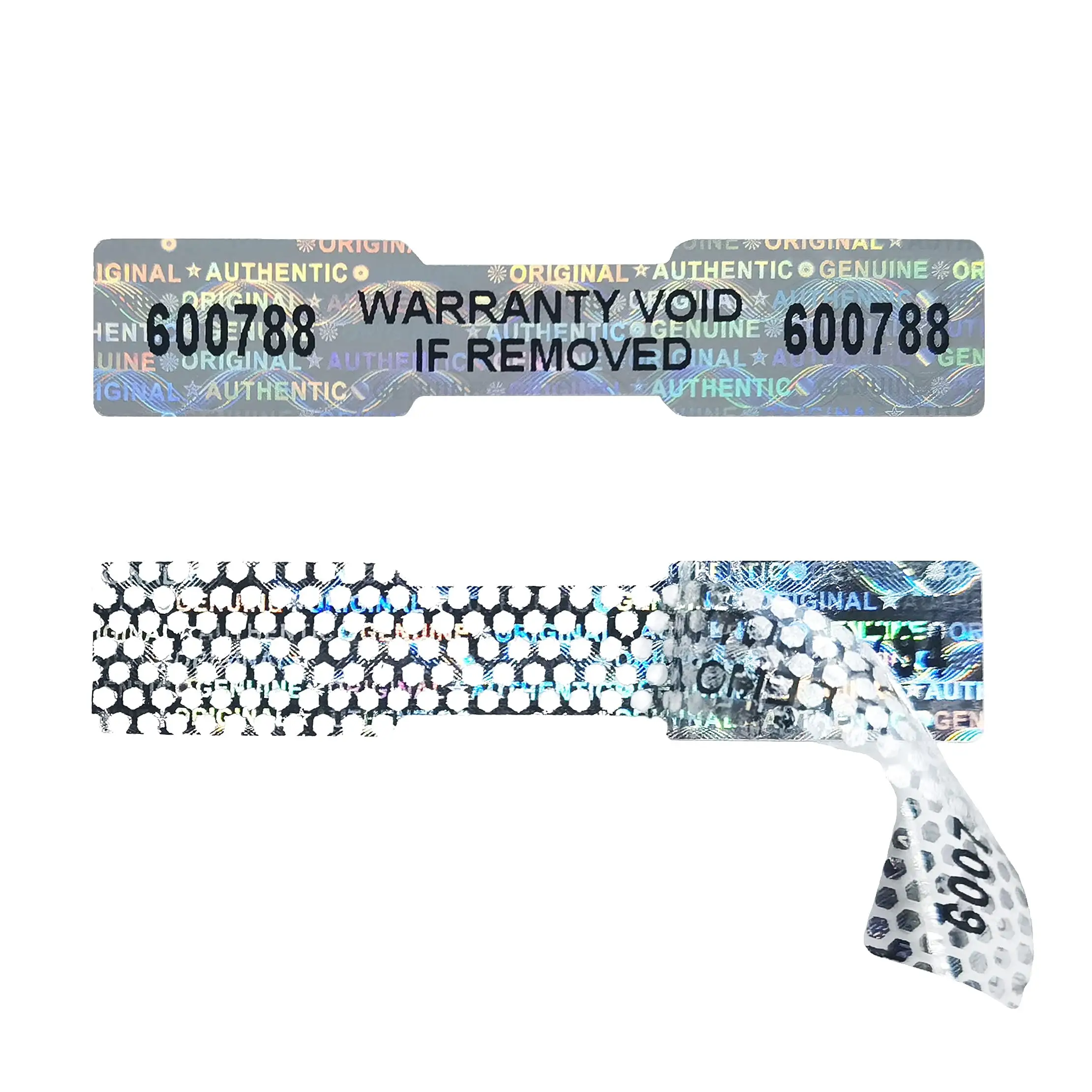 High Security Tamper Evident Warranty Void Unique Sequential Serial Numbering Tamper Proof Stickers Void Hologram Label Sticker