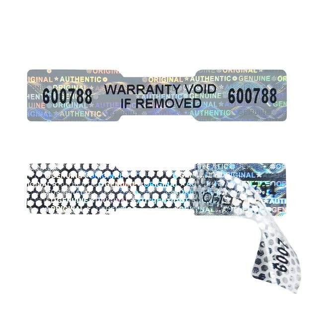 High Security Tamper Evident Warranty Void Unique Sequential Serial Numbering Tamper Proof Stickers Void Hologram Label Sticker