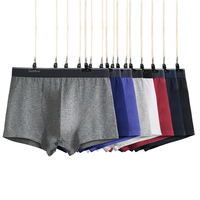 Sous-vêtements pour hommes en coton modal et fibre de bambou, personnalisables OEM, respirants, doux, couleur unie, boxers tricotés, caleçons et boxers pour hommes