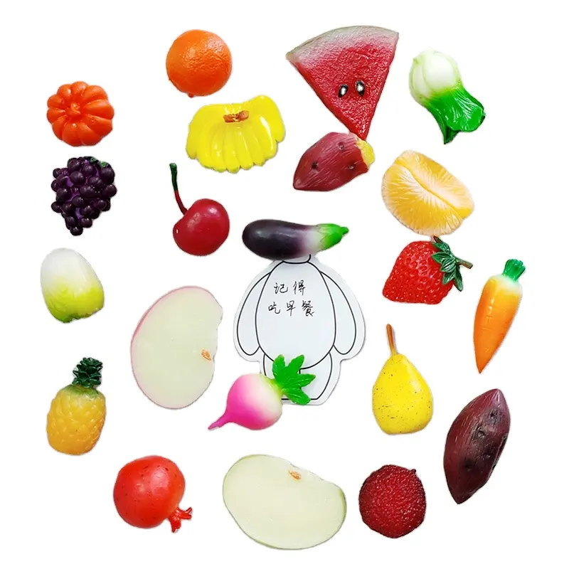야채와 과일 냉장고 스티커 시뮬레이션 미니 딸기 수박 애플 냉장고 스티커 PVC 시뮬레이션