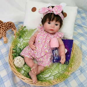 Poupées Reborn en <span class=keywords><strong>vinyle</strong></span>, corps entier, 18 pouces, réalistes, nouveau-né, prématuré, cheveux raides, jouet doux, cadeau pour enfants de 3 ans et plus - Product Image 2