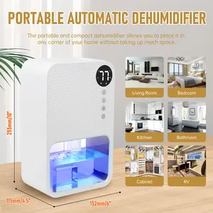 2023 Trending New Arrivals Customized Color 1100ml Portable Smart Mini Dehumidifier For Home Bedroom Small Dehumidifier