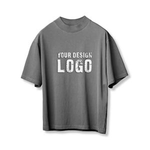 T-shirt pour homme vintage personnalisé Lgoo 250 g/m², poids lourd, impression numérique, coton lavé, noir, surdimensionné - Product Image 4