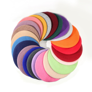 Gorros de boina de lana de verano de artista francés para mujer personalizados, gorros de fiesta de personajes elegantes de Color sólido liso Vintage - Product Image 1