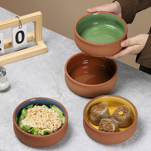 Tazón <span class=keywords><strong>de</strong></span> Terracota Estilo Español Creativo Nuevo OEM ODM, Tazón <span class=keywords><strong>de</strong></span> Barro Personalizado para Servir Ensaladas, Vajilla Redonda - Product Image 1