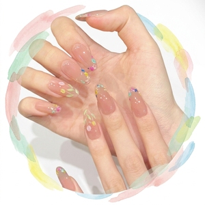 <span class=keywords><strong>Uñas</strong></span> Postizas Elegantes Pintadas a Mano con Diseño <span class=keywords><strong>de</strong></span> <span class=keywords><strong>Tulipanes</strong></span>, Color Rosa Nude, Reutilizables, Ovaladas, para Uso Diario, Gran Venta <span class=keywords><strong>de</strong></span> Primavera/Verano TSZS - Product Image 3