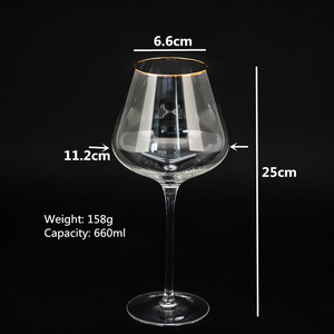 Riutilizzabile di lusso gold rim design calice <span class=keywords><strong>fata</strong></span> di cristallo turco bicchiere di vino rosso set da cena - Product Image 3