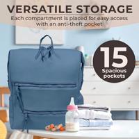 Sac à langer en néoprène minimaliste, sac à dos imperméable, pochette, matelas à langer, sangles de poussette, grande capacité, fermeture éclair