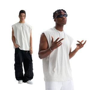 Graphic <b>Tank</b> <b>Top</b> <b>for</b> <b>Men</b> 100% Cotton Washed Casual Vest Breathable Solid Print T-Shirt 300g Sport - Product Image 1