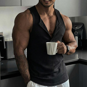 Chaleco Casual sin Mangas con Cuello en V para Hombre, Estilo Euroamericano, Verano 2026, Nuevo y Popular, Camiseta Deportiva para Fitness - Product Image 2