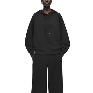 Sudadera con Capucha Casual de Invierno 100% Algodón para Mujer, Conjunto de Top Corto y Pantalón Deportivo - Product Image 6