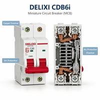 Disjoncteur miniature DELIXI CDB6i MCB 1P C16 6kA 10kA 230V Protection contre les surcharges et les courts-circuits Norme IEC En stock