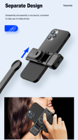 Perche à Selfie Vidéo Trépied Portable avec Télécommande Sans Fil et Lumière LED pour iPhone 16 15 14 13 et Smartphones Samsung