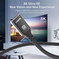 Dernière version A117-1 du câble HDMI 8K vidéo multimédia haute vitesse 2.1, en PVC noir, mâle-femelle, audio-vidéo pour HDMI