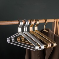 Cintres en tissu métallique antidérapant en alliage d'aluminium doré pour manteau, costume, chemise, robe de mariée, cintres en fil métallique