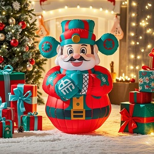 Cute Christmas Inflatable Santa Claus Tree and Snowman Ornaments for Holiday Parties Screen Blow-up Ornaments for Celebrations - Product Image 1