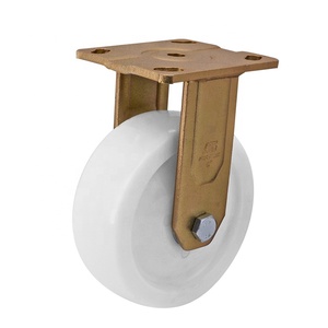 Roue pivotante à frein en PP blanc de 8 pouces (200 mm), roue en polypropylène robuste, capacité de charge de 450 kg, plaque de 115x100, roue industrielle avec verrouillage - Product Image 5