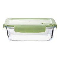 Ensemble de contenants alimentaires en verre avec couvercles verrouillables, clips sur 4 côtés, compartiments hermétiques, compatibles micro-ondes, boîte bento pour la préparation des repas