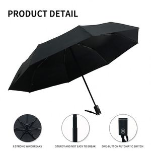 Parapluie pliant semi-automatique écologique transparent avec impression de logo - Product Image 3