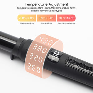<span class=keywords><strong>Ondas</strong></span> de barril intercambiables automáticas, estilizador de pelo, rizador de pelo automático de cerámica mágica, juego de pinzas, varita de hierro rizado de temperatura LCD - Product Image 5