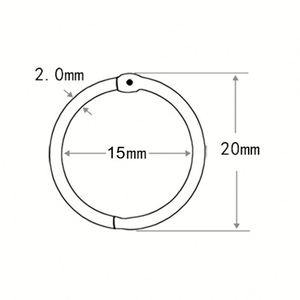YIWANG 0.6 Inch Gold Loose Leaf Book Binding Rings for Notebook Diary Photo Album - Product Image 3