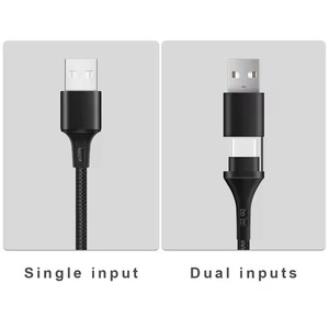 <span class=keywords><strong>Cable</strong></span> USB Tipo-<span class=keywords><strong>C</strong></span>/Micro/8 Pines 3 en 2 de Carga Rápida de 1.2m y 2A con Logotipo Luminoso Personalizado, Trenzado de Nailon, con LED y Cobre Estañado - Product Image 5