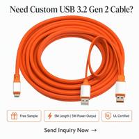 Cable Activo USB 3.2 Gen 2 Tipo A a USB C Macho de 5 Metros y 10 Gbps, Cable de Extensión de Datos de Larga Distancia Tipo A a C con Alimentación USB