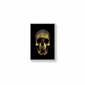 Golden Skull Tempered Glass Wall Art: Modern Halloween Printed <b>Canvas</b>,WHITE <b>FRAMED</b> <b>CANVAS</b> - Product Image 2