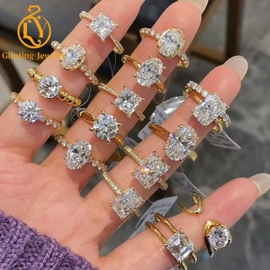 <span class=keywords><strong>Anello</strong></span> di fidanzamento/matrimonio da donna in oro giallo 10K 14K 18K con diamante coltivato in laboratorio IGI CVD HPHT taglio a cuscino da 1CT 2CT 3CT 4CT 5CT - Product Image 2