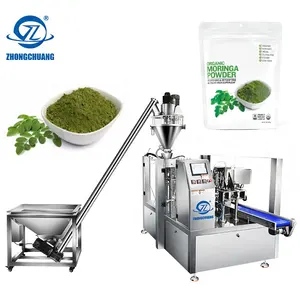 Automatic Filling Smoothies Packages Bag Machinery 500G 1kg Fill Seal Moringa Leaf Powder Spices Zipper Pouch Packing Machine