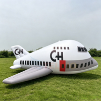 Grand avion gonflable avec éclairage, ballon gonflable en forme d'avion, modèle de jet gonflable pour exposition extérieure