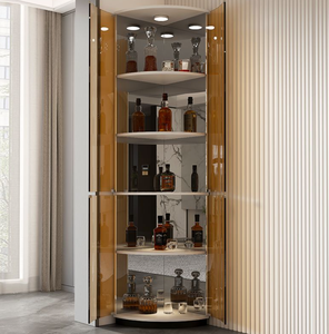Cantinetta Refrigerata di Lusso in Acciaio Inox e Vetro, Altezza Regolabile, Design Moderno per Angolo Casa, Montaggio a Parete - Product Image 3