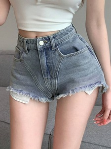 Shorts de Mezclilla Bordados con Bolsillos para Mujer, Venta al Por Mayor de Fábrica, Estilo Dulce y Picante, Suaves y Transpirables, Ajustados - Product Image 3