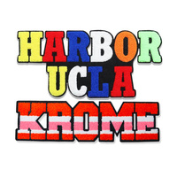 Logo personnalisé Broderie En Gros Sublimé Dessin Animé Coloré Fer Sur Tissé Alphabet Patch Vêtements Chenille Lettre Patchs