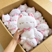 Peluche Lapin Kawaii Rose et Blanc avec Nœud, Jouet en Peluche Adorable de 8 Pouces, Jouets en Peluche pour Garçons, Idéal pour Machine à Pinces