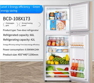 Réfrigérateur domestique 108L à double porte monté sur le dessus, petit réfrigérateur ménager vertical, réfrigérateurs à <span class=keywords><strong>deux</strong></span> <span class=keywords><strong>portes</strong></span> bon marché - Product Image 2