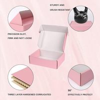 Carpeta de Embalaje Corrugado Rosa con Logotipo Personalizado, de Alta Calidad, Diseño Gratuito, Recubrimiento UV, Laminado Mate, Grabado en Relieve, Resistente