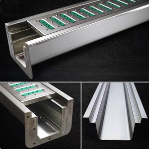 Canale di Drenaggio Moderno a U in Acciaio Inossidabile Anticorrosione per Cucina, Cortile, Officina, Grondaia Prefabbricata Aperta - Product Image 1