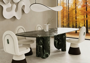 Tavolo da Pranzo Ovale in Marmo Moderno e Lussuoso, Arredamento Personalizzato <span class=keywords><strong>per</strong></span> Casa, Tavolo Robusto <span class=keywords><strong>per</strong></span> Cucina, Ristorante, Villa, Soggiorno - Product Image 3