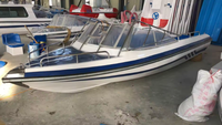 520cm afrique pas cher en fibre de verre 17ft 8 passagers Ride Open Simple bateau de pêche en fibre de verre avec moteur à essence hors-bord