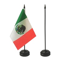 Drapeau de table miniature en polyester du Canada 2026 avec base en aluminium, impression numérique, portable et durable pour les événements polyvalents